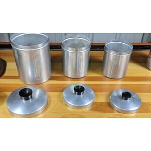 Everbrite Mid-Century Modern Made In Italy Aluminum Nesting Canister Set